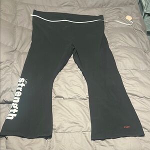 Peace Love World Black Flare Pants with White Accents